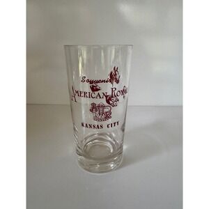 Vintage American Royal Kansas City‎ Souvenir Glass Livestock Horse Cow Maroon
